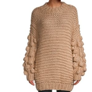 STELLAH Chunky Hand-Knit Longline Sweater
